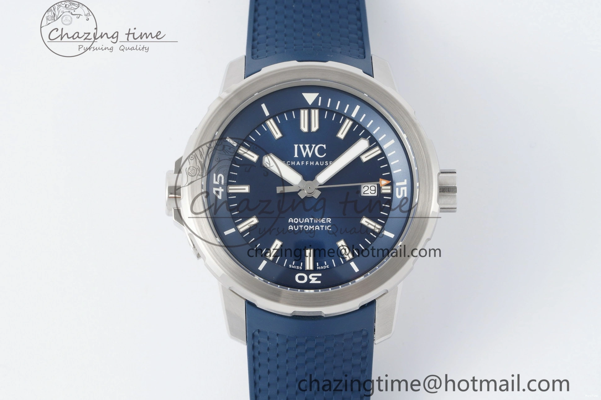 MIROTIME 0518 WellDesigned Aquatimer Automatic SS RSF 1:1 Best Edition Blue Dial on Blue Rubber Strap A 7057